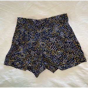 Loft Dotted Crepe Pull on Shorts, Navy - size small